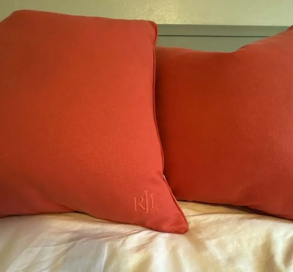 Lauren Ralph Lauren Solid Cotton Canvas Decorative Throw Pillow with RL Logo